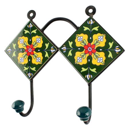 Yellow Flower Ceramic Tile Hook